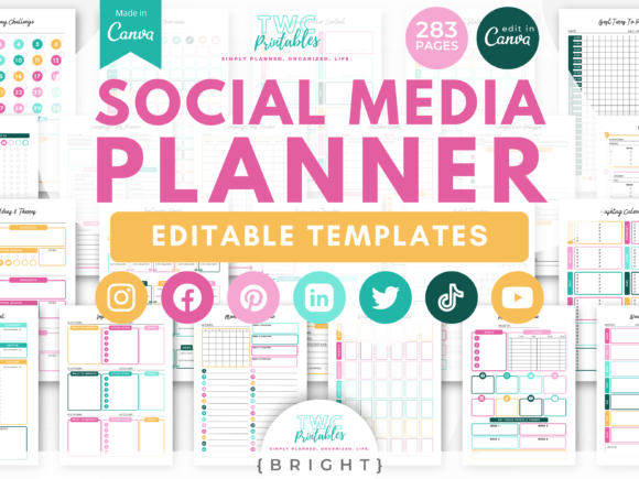 Download Social Media Planner Canva Templates - Premium Resources