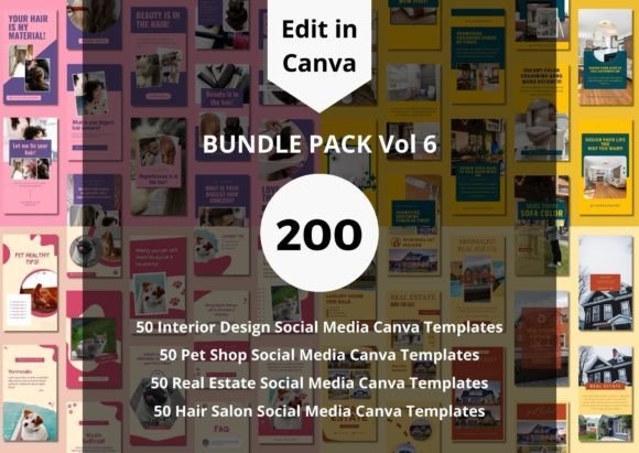 Download Social Media Canva Templates Bundle - Social media Collection