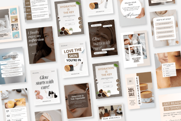 Download Skincare Canva Social Media Bundle - Social media Collection