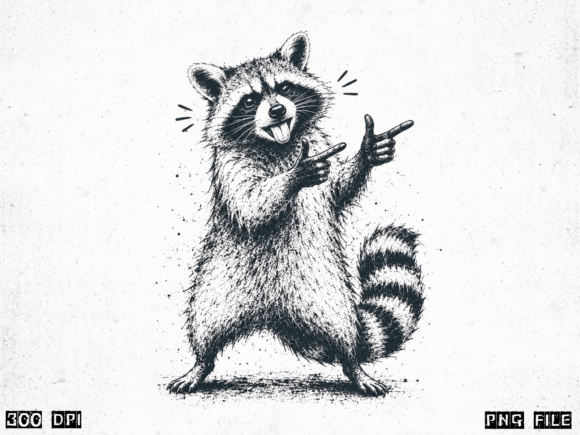 Download Funny Raccoon PNG, Vintage Raccoon Subli - Premium Resources